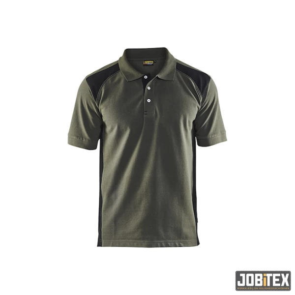 Poloshirt piqué Army Groen/Zwart