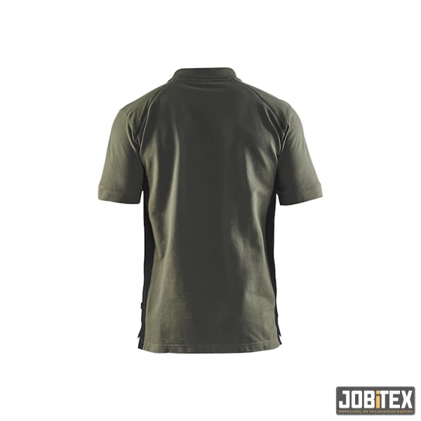 Poloshirt piqué Army Groen/Zwart