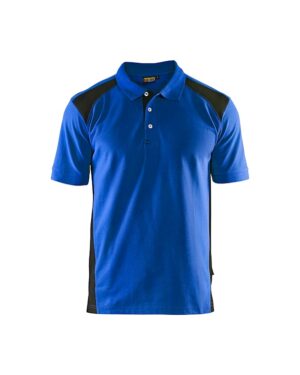 Poloshirt piqué Korenblauw/Zwart