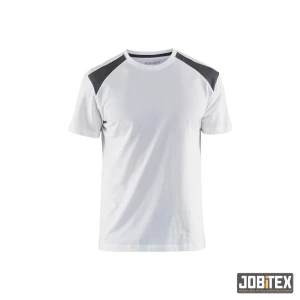 T-shirt bi-colour Wit/Grijs