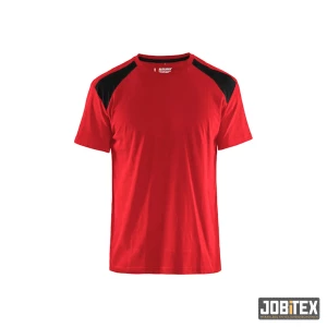 T-shirt bi-colour Rood/Zwart