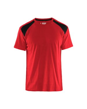 T-shirt bi-colour Rood/Zwart
