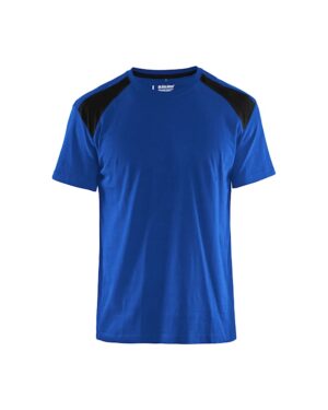 T-shirt bi-colour Korenblauw/Zwart