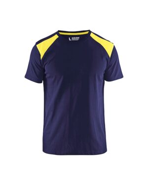 T-shirt bi-colour Marine/High Vis Geel