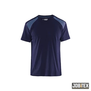 T-shirt bi-colour Marineblauw/Grijs