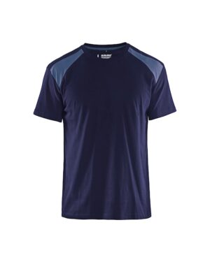 T-shirt bi-colour Marineblauw/Grijs