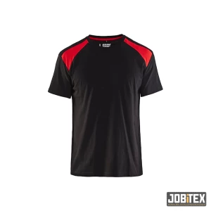 T-shirt bi-colour Zwart/Rood