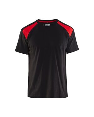 T-shirt bi-colour Zwart/Rood