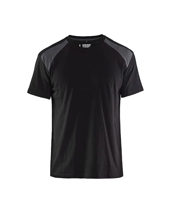 T-shirt bi-colour Zwart/Medium grijs