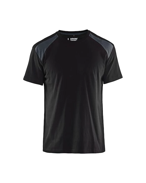 T-shirt bi-colour Zwart/Donkergrijs