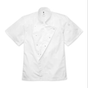 CANNES ESSENTIAL S/SLEEVE SNAP CLOSURE CHEF COAT WIT