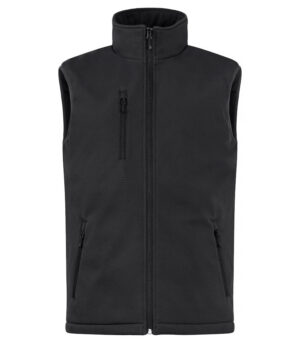 Padded Softshell Vest Bodywarmer Zwart