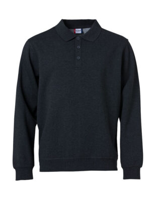 Basic Polo Sweater Antraciet Melange