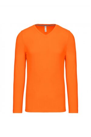 T-shirt V-hals lange mouwen Orange