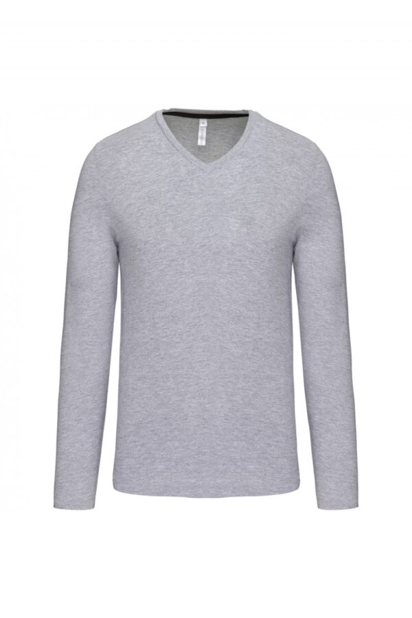 T-shirt V-hals lange mouwen Oxford Grey