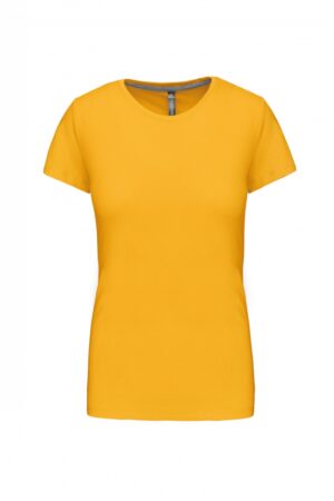 Dames t-shirt ronde hals korte mouwen Yellow