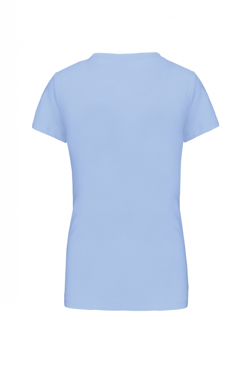 Dames T-shirt V-hals Korte Mouwen Sky Blue