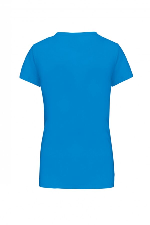 Dames T-shirt V-hals Korte Mouwen Tropical Blue