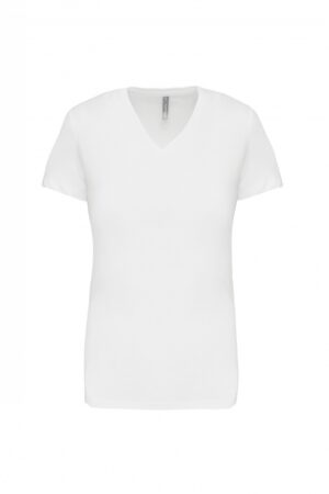 Dames T-shirt V-hals Korte Mouwen White