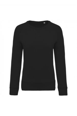 Damessweater BIO ronde hals raglanmouwen Black