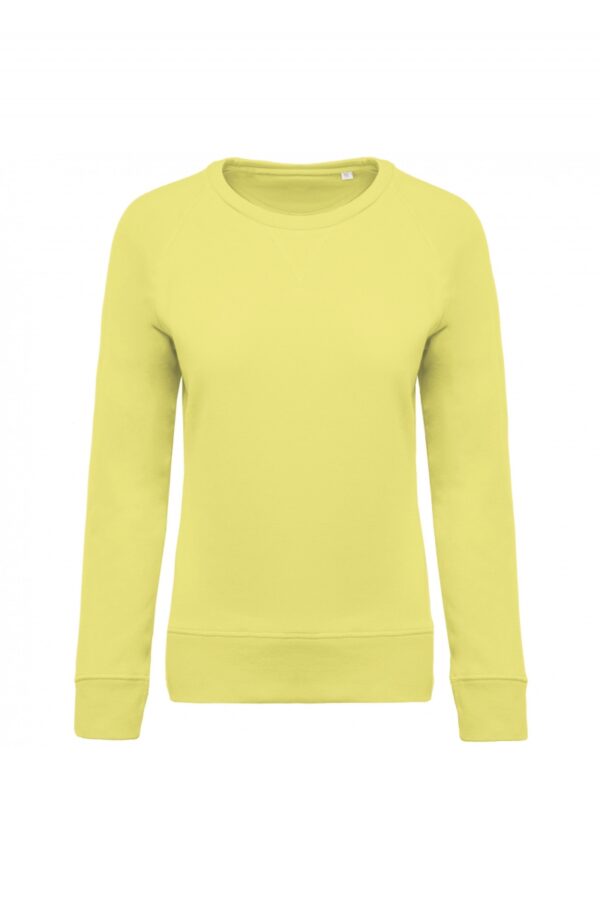 Damessweater BIO ronde hals raglanmouwen Lemon Yellow