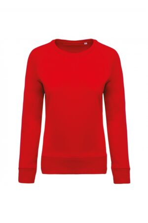 Damessweater BIO ronde hals raglanmouwen Red