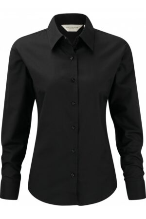 Ladies' Long Sleeve Easy Care Oxford Shirt Black