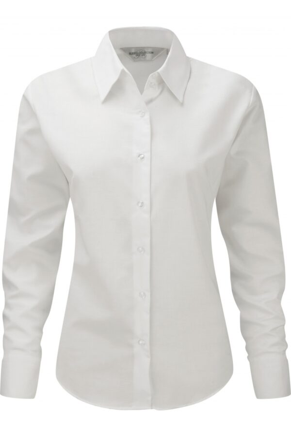 Ladies' Long Sleeve Easy Care Oxford Shirt White