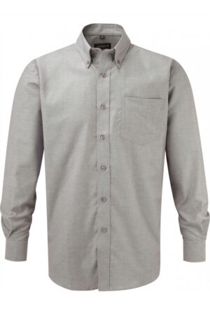 Mens' Long Sleeve Easy Care Oxford Shirt Silver
