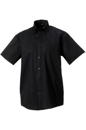 Klassiek ultiem strijkvrij overhemd met korte mouwen heren BLACK