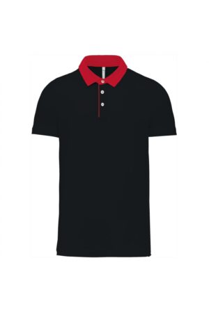 K260 Tweekleurige Herenpolo Jersey Black / Red