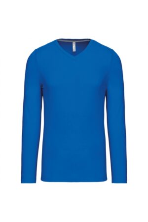 K358 T-shirt V-Hals Lange Mouwen Light Royal Blue