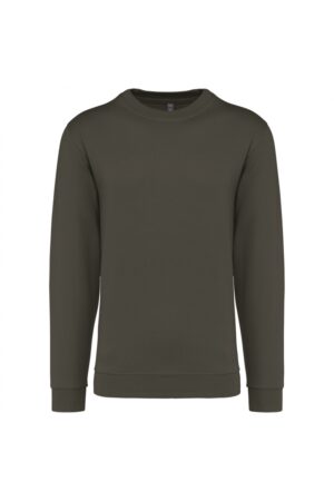 K474 Sweater Ronde Hals Dark Khaki