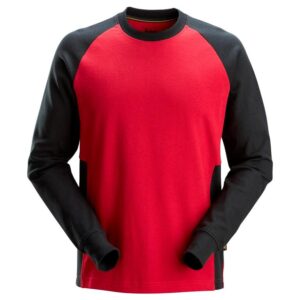 2840 Tweekleurig Sweatshirt Chilirood/Zwart