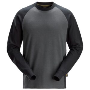 2840 Tweekleurig Sweatshirt Staalgrijs/Zwart