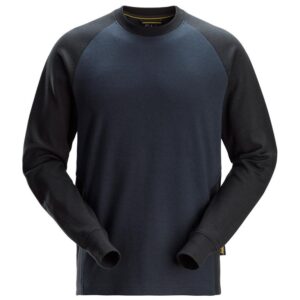 2840 Tweekleurig Sweatshirt Navy/Zwart