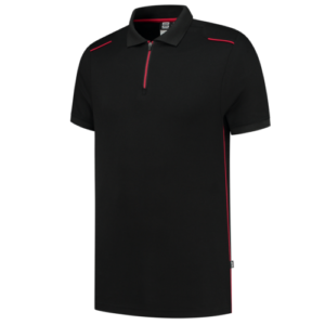 202703 Poloshirt Accent Black/Red