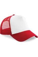 B640 Snapback Truckerpet Rood/Wit