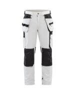 1079 Full Stretch Schilders Werkbroek + Holsterzakken Wit/Grijs