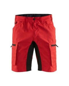 1449 Service Werkshort met Stretch Rood/Zwart