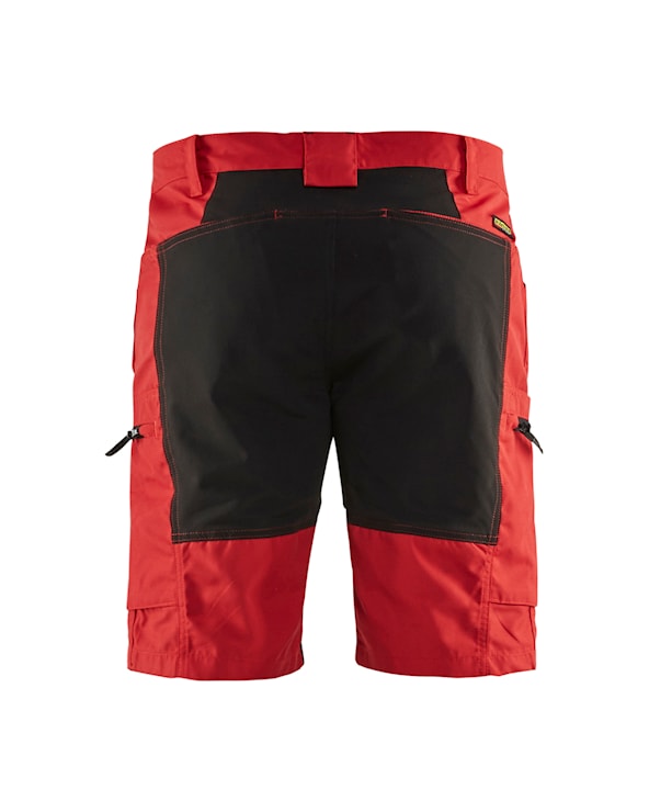 1449 Service Werkshort met Stretch Rood/Zwart