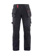 1522 Full Stretch Werkbroek + Holsterzakken Zwart/Rood