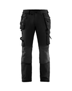 1522 Full Stretch Werkbroek + Holsterzakken Zwart/Donkergrijs