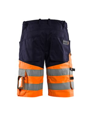 1541 High-Vis Werkshort met Stretch Marineblauw/Oranje