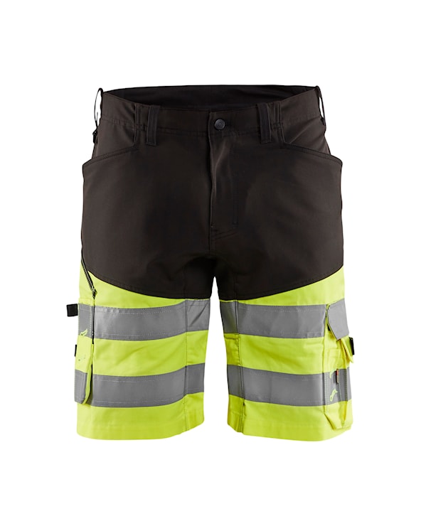 1541 High-Vis Werkshort met Stretch Zwart/Geel