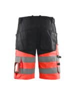 1541 High-Vis Werkshort met Stretch Zwart/Rood