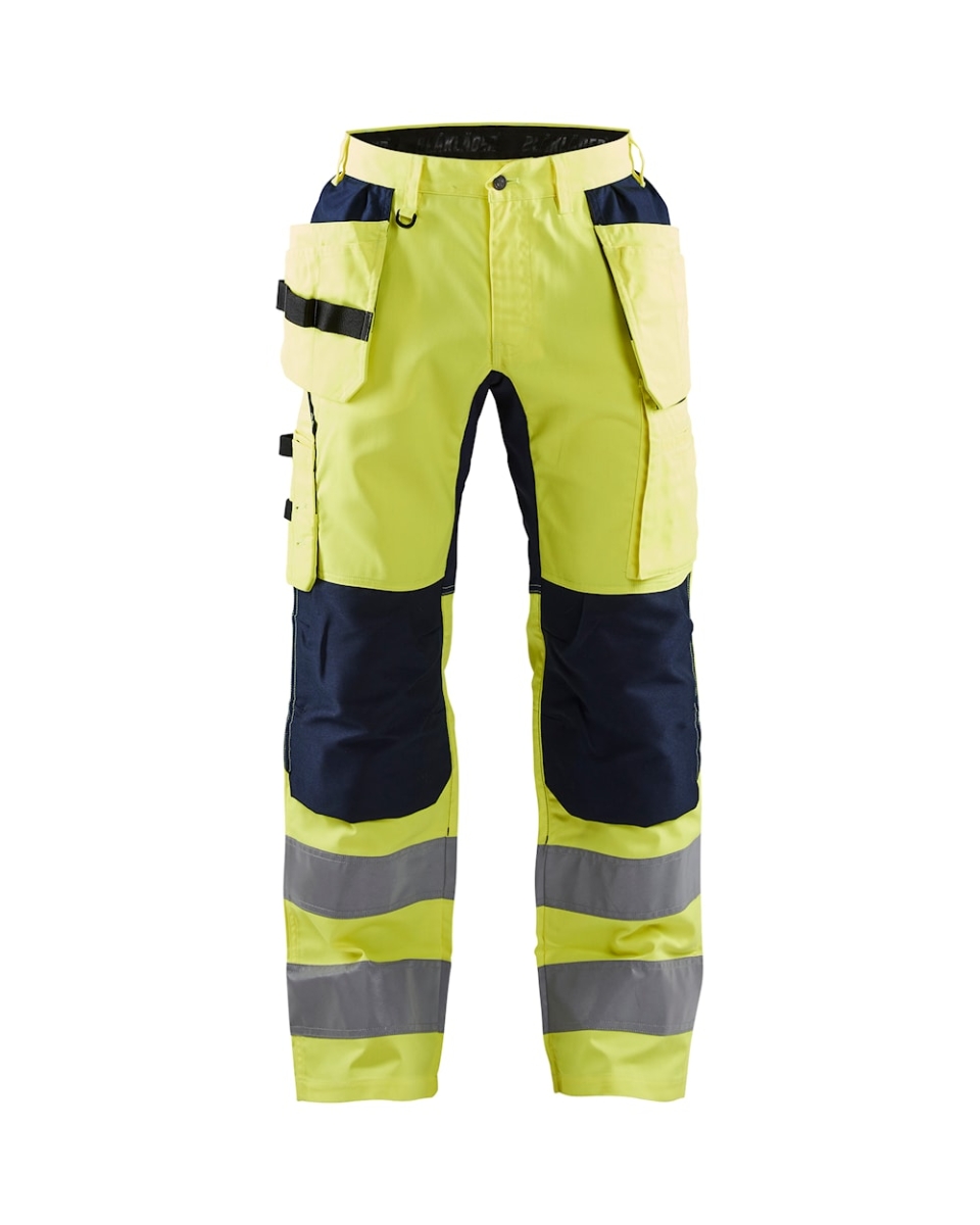 1552 High-Vis Werkbroek met Stretch Geel/Marineblauw