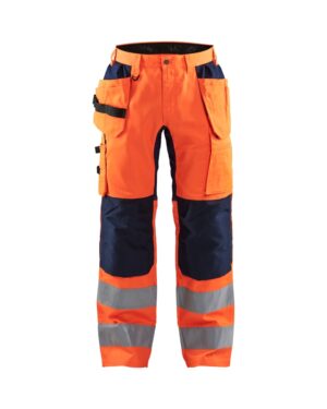 1552 High-Vis Werkbroek met Stretch Oranje/Marineblauw