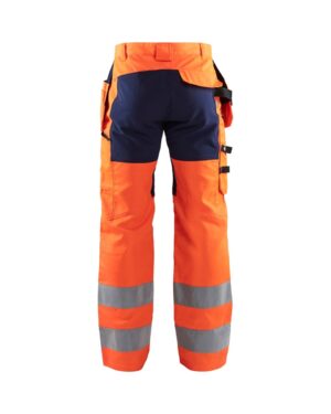 1522 High-Vis Werkbroek met Stretch Oranje/Marineblauw