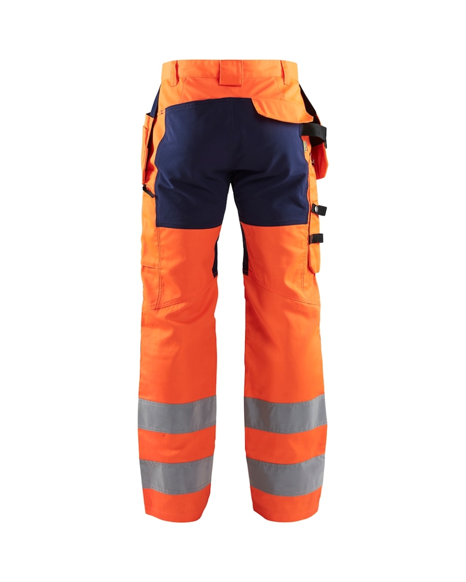 1552 High-Vis Werkbroek met Stretch Oranje/Marineblauw